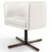 Kit 02 Poltronas Decorativas Giratória Base X Betina D02 Linho Creme A-48 - Lyam Decor