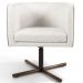 Kit 02 Poltronas Decorativas Giratória Base X Betina D02 Linho Creme A-48 - Lyam Decor