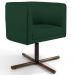 Kit 02 Poltronas Decorativas Giratória Base X Betina D02 Linho Verde Musgo C-117 - Lyam Decor