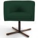Kit 02 Poltronas Decorativas Giratória Base X Betina D02 Linho Verde Musgo C-117 - Lyam Decor