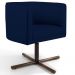 Kit 02 Poltronas Decorativas Giratória Base X Betina D02 Veludo Azul Oxford B-304 - Lyam Decor
