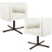 Kit 02 Poltronas Decorativas Giratória Base X Betina D02 Veludo Bege B-309 - Lyam Decor