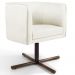 Kit 02 Poltronas Decorativas Giratória Base X Betina D02 Veludo Bege B-309 - Lyam Decor