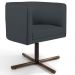 Kit 02 Poltronas Decorativas Giratória Base X Betina D02 Veludo Cinza B-317 - Lyam Decor