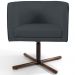 Kit 02 Poltronas Decorativas Giratória Base X Betina D02 Veludo Cinza B-317 - Lyam Decor
