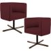 Kit 02 Poltronas Decorativas Giratória Base X Betina D02 Veludo Marsala B-278 - Lyam Decor