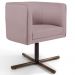 Kit 02 Poltronas Decorativas Giratória Base X Betina D02 Veludo Rosê B-305 - Lyam Decor
