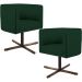 Kit 02 Poltronas Decorativas Giratória Base X Betina D02 Veludo Verde Musgo B-303 - Lyam Decor