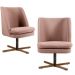 Kit 02 Poltronas Decorativas Giratória Base X Pérsia D02 Algodão Rosa C-105 - Lyam Decor