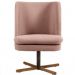 Kit 02 Poltronas Decorativas Giratória Base X Pérsia D02 Algodão Rosa C-105 - Lyam Decor