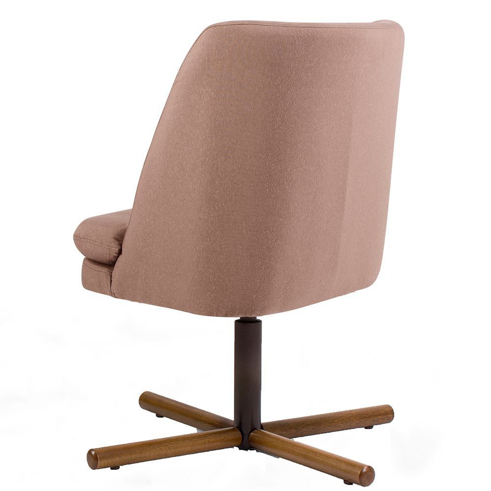 Kit 02 Poltronas Decorativas Giratória Base X Pérsia D02 Algodão Rosa C-105 - Lyam Decor