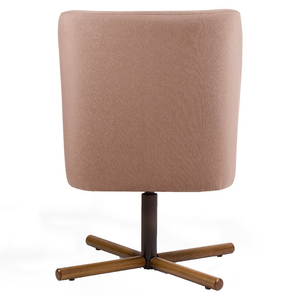 Kit 02 Poltronas Decorativas Giratória Base X Pérsia D02 Algodão Rosa C-105 - Lyam Decor