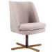 Kit 02 Poltronas Decorativas Giratória Base X Pérsia D02 Linho Bege C-107 - Lyam Decor