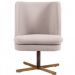 Kit 02 Poltronas Decorativas Giratória Base X Pérsia D02 Linho Bege C-107 - Lyam Decor