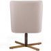 Kit 02 Poltronas Decorativas Giratória Base X Pérsia D02 Linho Bege C-107 - Lyam Decor