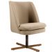 Kit 02 Poltronas Decorativas Giratória Base X Pérsia D02 Linho Bege C-129 - Lyam Decor