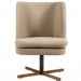 Kit 02 Poltronas Decorativas Giratória Base X Pérsia D02 Linho Bege C-129 - Lyam Decor