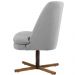 Kit 02 Poltronas Decorativas Giratória Base X Pérsia D02 Linho Cinza C-315 - Lyam Decor