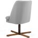 Kit 02 Poltronas Decorativas Giratória Base X Pérsia D02 Linho Cinza C-315 - Lyam Decor