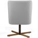 Kit 02 Poltronas Decorativas Giratória Base X Pérsia D02 Linho Cinza C-315 - Lyam Decor