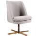 Kit 02 Poltronas Decorativas Giratória Base X Pérsia D02 Rústico Bege C-316 - Lyam Decor