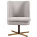 Kit 02 Poltronas Decorativas Giratória Base X Pérsia D02 Rústico Bege C-316 - Lyam Decor