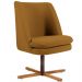 Kit 02 Poltronas Decorativas Giratória Base X Pérsia D02 Veludo Mostarda B-260 - Lyam Decor