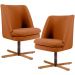 Kit 02 Poltronas Decorativas Giratória Base X Pérsia D02 Veludo Telha B-262 - Lyam Decor