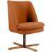 Kit 02 Poltronas Decorativas Giratória Base X Pérsia D02 Veludo Telha B-262 - Lyam Decor