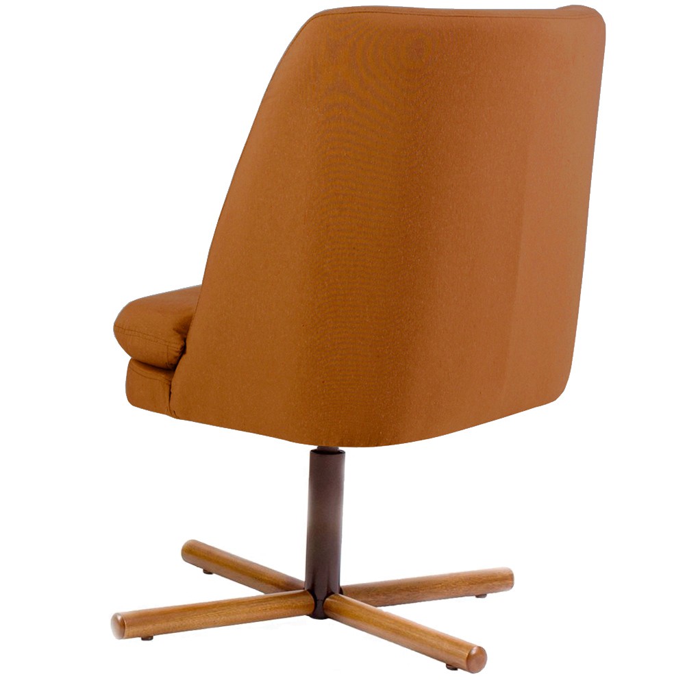 Kit 02 Poltronas Decorativas Giratória Base X Pérsia D02 Veludo Telha B-262 - Lyam Decor
