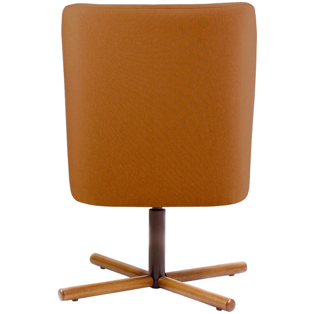Kit 02 Poltronas Decorativas Giratória Base X Pérsia D02 Veludo Telha B-262 - Lyam Decor