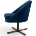 Kit 02 Poltronas Decorativas Giratória Base X Rafa D02 Veludo Azul Oxford B-304 - Lyam Decor