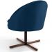Kit 02 Poltronas Decorativas Giratória Base X Rafa D02 Veludo Azul Oxford B-304 - Lyam Decor