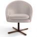 Kit 02 Poltronas Decorativas Giratória Base X Rafa D02 Veludo Bege B-309 - Lyam Decor