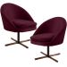 Kit 02 Poltronas Decorativas Giratória Base X Rafa D02 Veludo Marsala B-278 - Lyam Decor