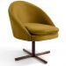 Kit 02 Poltronas Decorativas Giratória Base X Rafa D02 Veludo Mostarda B-279 - Lyam Decor