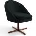 Kit 02 Poltronas Decorativas Giratória Base X Rafa D02 Veludo Preto B-300 - Lyam Decor