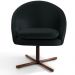 Kit 02 Poltronas Decorativas Giratória Base X Rafa D02 Veludo Preto B-300 - Lyam Decor