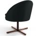 Kit 02 Poltronas Decorativas Giratória Base X Rafa D02 Veludo Preto B-300 - Lyam Decor