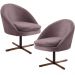 Kit 02 Poltronas Decorativas Giratória Base X Rafa D02 Veludo Rosê B-305 - Lyam Decor