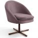Kit 02 Poltronas Decorativas Giratória Base X Rafa D02 Veludo Rosê B-305 - Lyam Decor