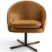 Kit 02 Poltronas Decorativas Giratória Base X Rafa D02 Veludo Telha B-262 - Lyam Decor