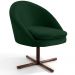 Kit 02 Poltronas Decorativas Giratória Base X Rafa D02 Veludo Verde B-303 - Lyam Decor