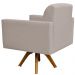 Kit 02 Poltronas Decorativas Giratória Madeira Sala Estar Helô L02 Linho Bege - Lyam Decor