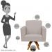 Kit 02 Poltronas Decorativas Giratória Madeira Sala Estar Helô L02 Linho Bege - Lyam Decor