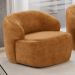 Kit 02 Poltronas Decorativas Giratória Orgânica Sala Living Barolo L06 Couríssimo Whisky - Lyam Decor