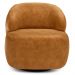 Kit 02 Poltronas Decorativas Giratória Orgânica Sala Living Barolo L06 Couríssimo Whisky - Lyam Decor