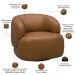 Kit 02 Poltronas Decorativas Giratória Orgânica Sala Living Begur L06 Couro Caramelo - Lyam Decor