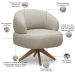 Kit 02 Poltronas Decorativas Giratória Orgânica Sala Living Zadok L06 Couro Cinza Claro - Lyam Decor