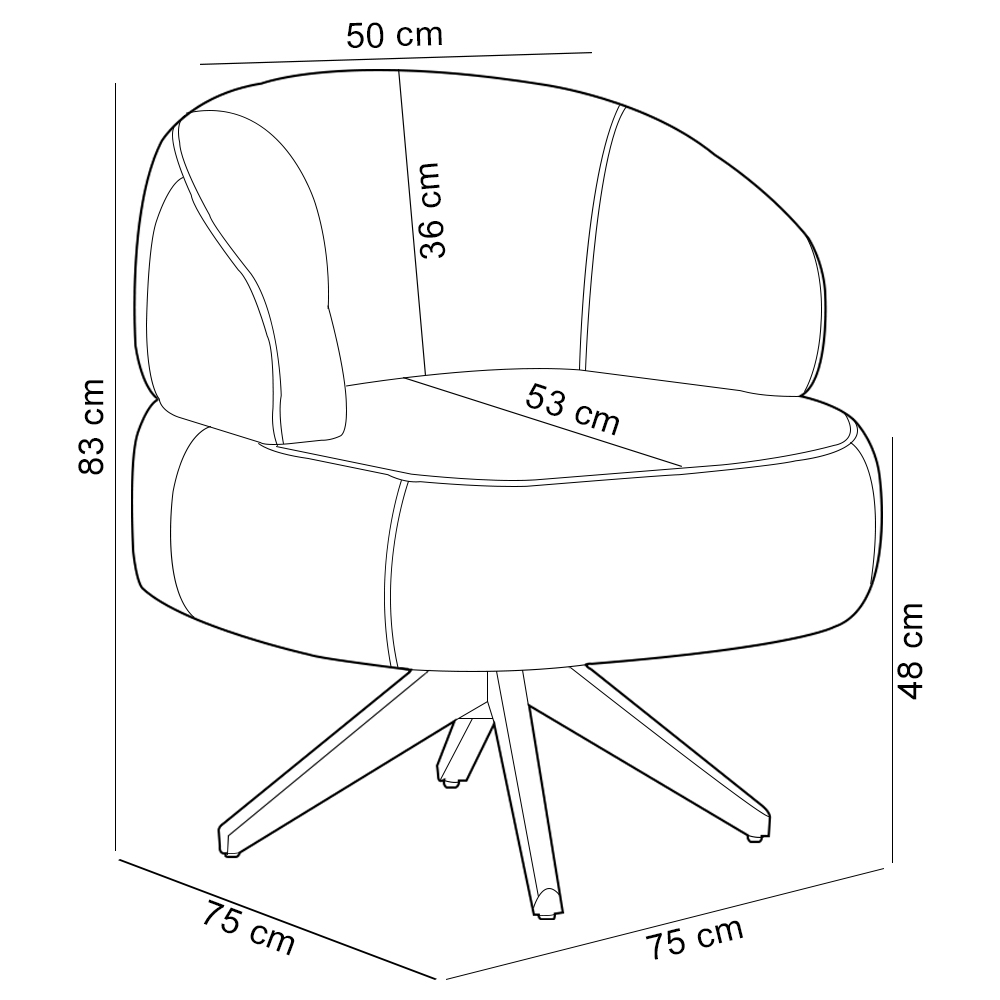 Kit 02 Poltronas Decorativas Giratória Orgânica Sala Living Zadok L06 Couro Cinza Claro - Lyam Decor